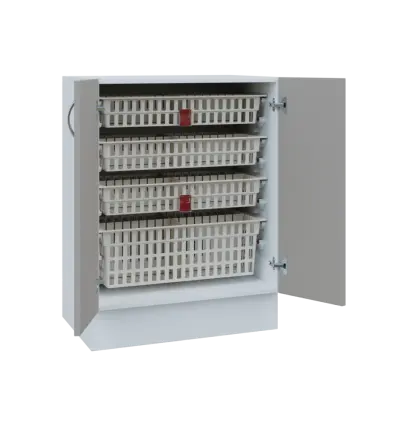 MBS - 65D2 spodní skříňka boxová, 2-dveřová, 908x654x600, korpus bílý, dvířka šedá